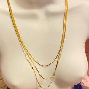 Gold Monet necklace long
